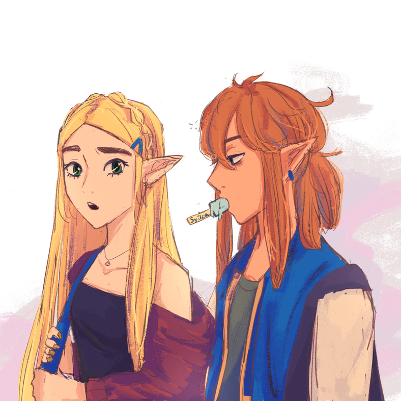 2021, Zelda and Link from Breath of the Wild. A modern AU!