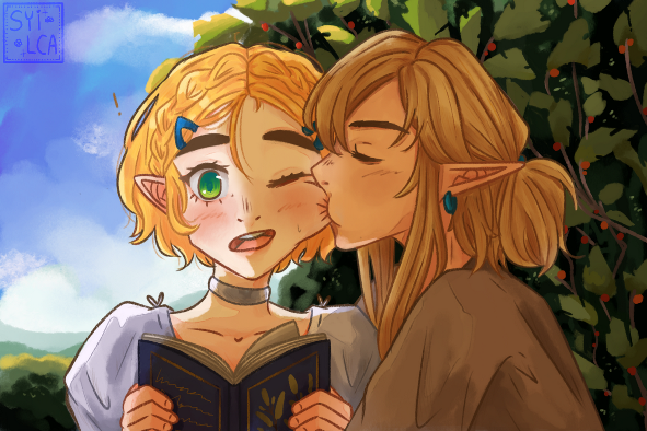 2023, Zelda and Link from Breath of the Wild. Nom! First art of 2023.