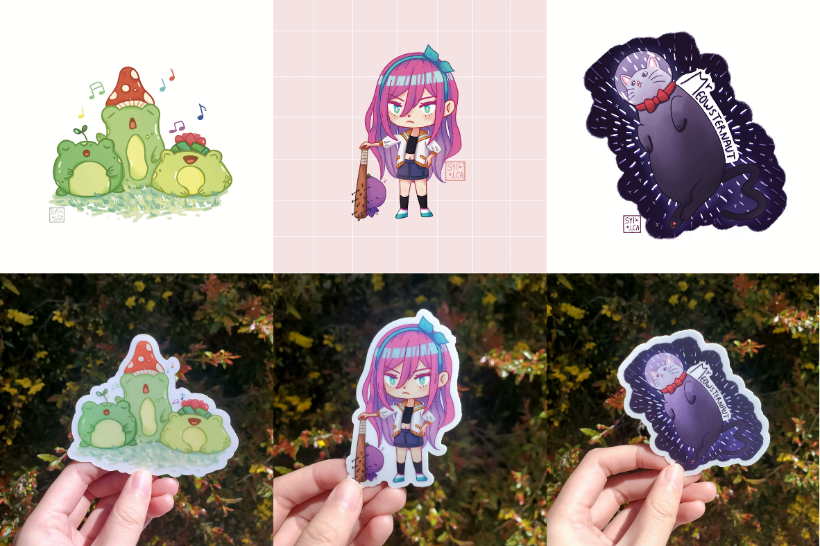 2023, The first stickers I've ever created & printed! I still have a lot if anyone wants to buy them heh...