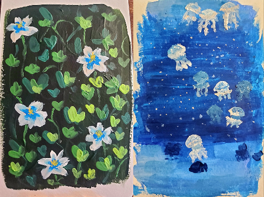2023, Gouache paintings. They didn't turn out too great ehe.