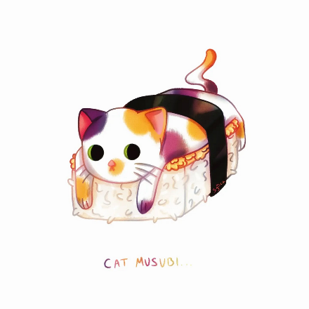 2023, Cat musubi! Another sticker idea that never came to fruition, but still mega cute.