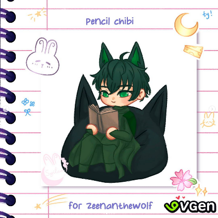 2025, Pencil Chibi for Zeenanthewolf.