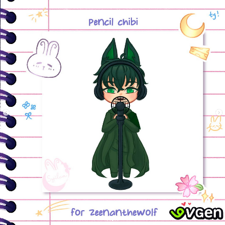 2025, Pencil Chibi for Zeenanthewolf.