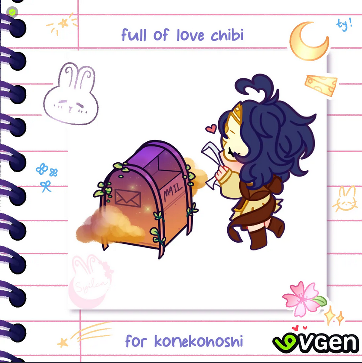 2025, YCH full of love chibi for Konekohoshi.