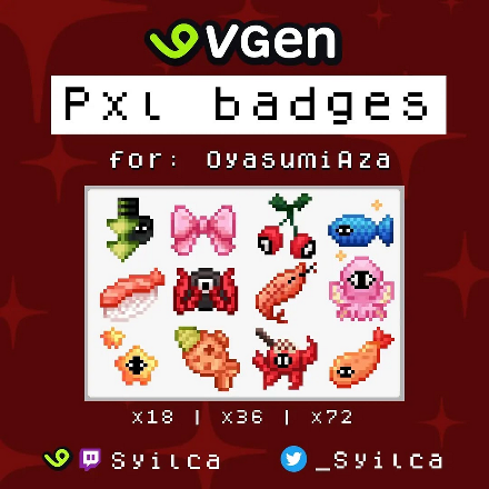 2024, Pixel Badges for OyasumiAza.